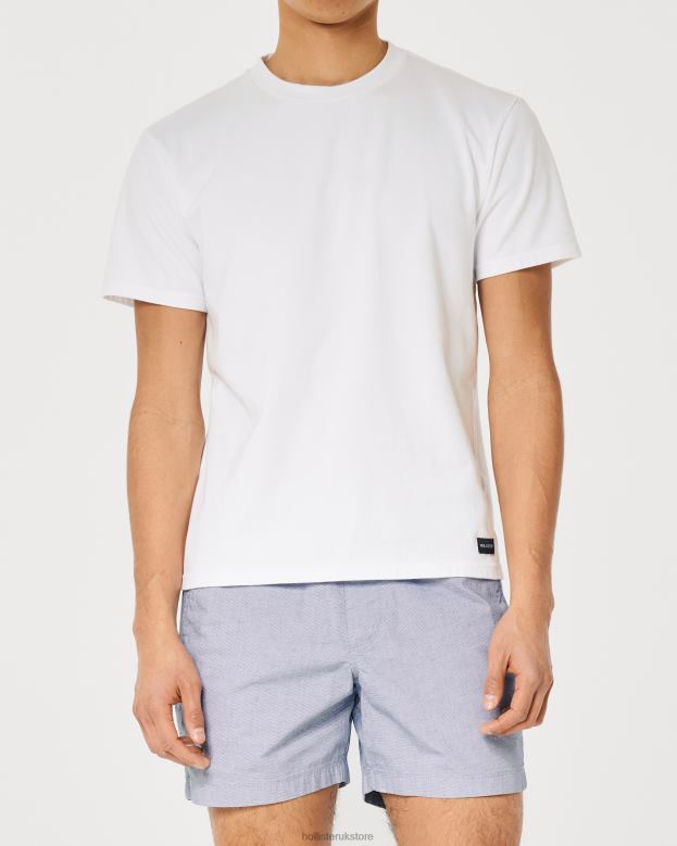 Bottoms Hollister Men Twill Micro-Stripe Jogger Shorts 5\\ 488201178 Blue Microstripe